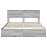 Letto con Contenitore con testiera Grigio Sonoma 160 x 200 cm