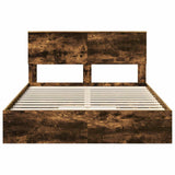 Letto con Contenitore con testiera Rovere fumé 140 x 200 cm