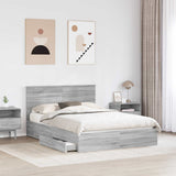 Letto con Contenitore con testiera Grigio Sonoma 140 x 200 cm