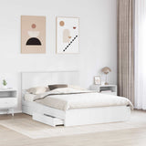 Letto con Contenitore Bianco 140 x 190 cm Legno truciolato