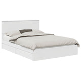 Letto con Contenitore Bianco 140 x 190 cm Legno truciolato