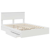 Letto con Contenitore Bianco 140 x 190 cm Legno truciolato