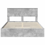 Letto con Contenitore con testiera Grigio cemento 140 x 190 cm