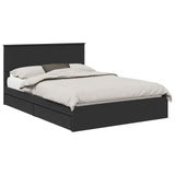 Letto con Contenitore Nero 135 x 190 cm Legno truciolato