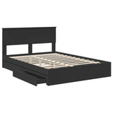 Letto con Contenitore Nero 135 x 190 cm Legno truciolato