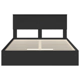 Letto con Contenitore Nero 135 x 190 cm Legno truciolato