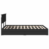 Letto con Contenitore Nero 135 x 190 cm Legno truciolato
