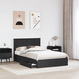 Letto con Contenitore Nero 120 x 200 cm Legno truciolato
