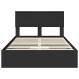 Letto con Contenitore Nero 120 x 200 cm Legno truciolato