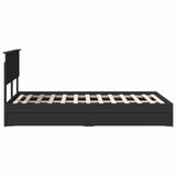 Letto con Contenitore Nero 120 x 200 cm Legno truciolato