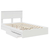 Letto con Contenitore Bianco 120 x 190 cm Legno truciolato