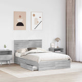 Letto con Contenitore con testiera Grigio Sonoma 120 x 190 cm