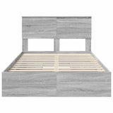 Letto con Contenitore con testiera Grigio Sonoma 120 x 190 cm