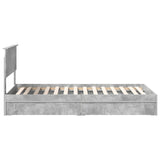 Letto con Contenitore con testiera Grigio cemento 100 x 200 cm