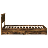 Letto con Contenitore con testiera Rovere fumé 100 x 200 cm