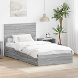 Letto con Contenitore con testiera Grigio Sonoma 100 x 200 cm