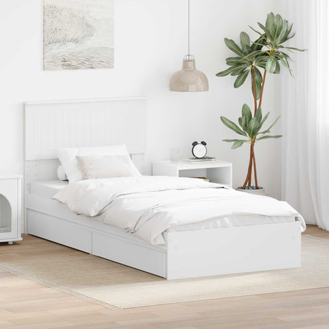 Letto con Contenitore Bianco 90 x 200 cm Legno truciolato