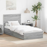 Letto con Contenitore con testiera Grigio Sonoma 90 x 200 cm
