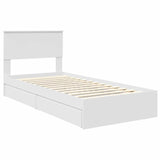 Letto con Contenitore Bianco 90 x 190 cm Legno truciolato