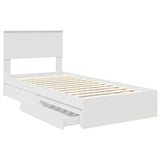 Letto con Contenitore Bianco 90 x 190 cm Legno truciolato