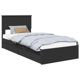 Letto con Contenitore Nero 90 x 190 cm Legno truciolato
