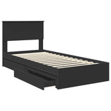 Letto con Contenitore Nero 90 x 190 cm Legno truciolato