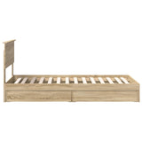 Letto con Contenitore con testiera Rovere Sonoma 90 x 190 cm