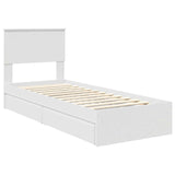 Letto con Contenitore Bianco 75 x 190 cm Legno truciolato