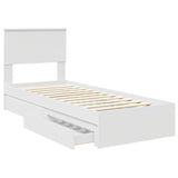 Letto con Contenitore Bianco 75 x 190 cm Legno truciolato