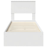 Letto con Contenitore Bianco 75 x 190 cm Legno truciolato