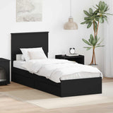 Letto con Contenitore Nero 75 x 190 cm Legno truciolato