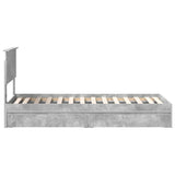 Letto con Contenitore con testiera Grigio cemento 75 x 190 cm
