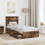 Letto con Contenitore Rovere fumé 75 x 190 cm Legno truciolato