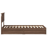 Letto con Contenitore con testiera Rovere Marrone 75 x 190 cm