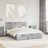 Struttura del letto con cassetto Grigio Cemento 160 x 200 cm