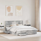 Struttura del letto con cassetto Grigio Cemento 160 x 200 cm