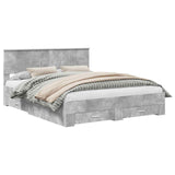 Struttura del letto con cassetto Grigio Cemento 160 x 200 cm