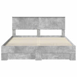 Struttura del letto con cassetto Grigio Cemento 160 x 200 cm
