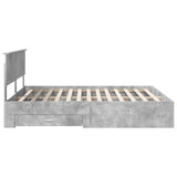 Struttura del letto con cassetto Grigio Cemento 160 x 200 cm