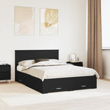 Struttura del letto Nero 135 x 190 cm Legno truciolato