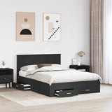 Struttura del letto Nero 135 x 190 cm Legno truciolato