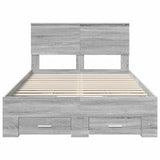 Struttura del letto con cassetto Sonoma grigio 120 x 200 cm