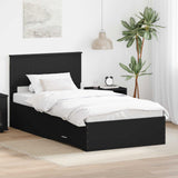 Struttura del letto con cassetto Nero e Argento 100 x 200 cm