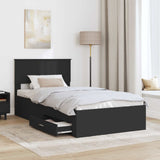 Struttura del letto con cassetto Nero e Argento 100 x 200 cm