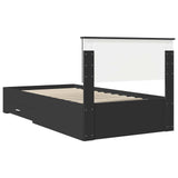 Struttura del letto con cassetto Nero e Argento 100 x 200 cm
