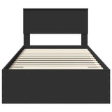 Struttura del letto con cassetto Nero e Argento 100 x 200 cm