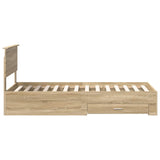 Struttura del letto Rovere Sonoma 90 x 190 cm Legno truciolato