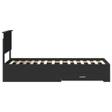 Struttura del letto con cassetto Nero e Argento 75 x 190 cm