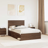 Struttura del letto Rovere Marrone 120 x 190 cm Pino massello