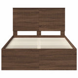 Struttura del letto Rovere Marrone 120 x 190 cm Pino massello